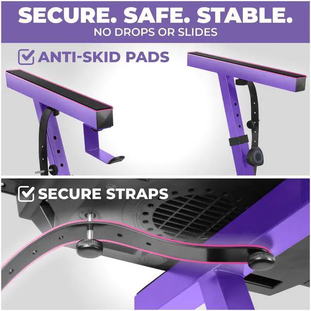 Alt view image 4 of 6 - Piano Keyboard Stand - Z Style Adjustable and Portable Heavy Duty Music Stand for Kids and Adults -Fits 54-88 Key Electric Pianos - Sturdy Musical Keyboard Stand (Purple)