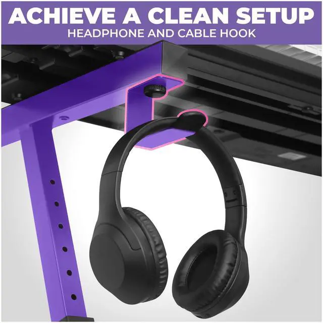 Alt view image 5 of 6 - Piano Keyboard Stand - Z Style Adjustable and Portable Heavy Duty Music Stand for Kids and Adults -Fits 54-88 Key Electric Pianos - Sturdy Musical Keyboard Stand (Purple)