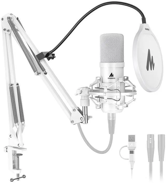 Main image of A04 Gen2 White XLR/USB Condenser Microphone for PC Podcast Recording | 192kHz/24Bit Plug & Play Computer Cardioid Metal Mic with Software, Pro Sound Chipset for Content Creation, Stream, YouTube