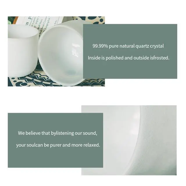 Alt view image 7 of 7 - 528hz Crystal Singing Bowl,8Inch C Note Sound Healing Meditation | Quartz Meditation Bowl, Blue Life Flower Design,Chakra Tuned Bowl Energy Balance, Musical Instruments with Carry Case Bag