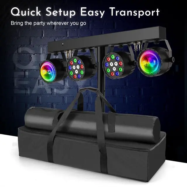 Alt view image 6 of 7 - DJ Disco Lights with Stand, Professional LED Party Light Set, DJ Lighting System DMX512, Sound Activated Stage Lights Package for Gig Bar Wedding Live Band Club Booth Show Events