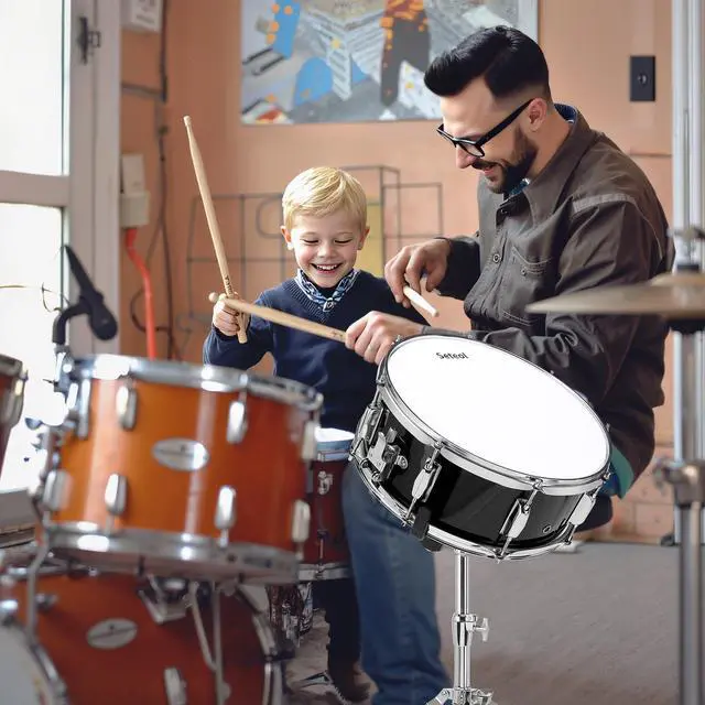 Alt view image 6 of 7 - Snare Drum Kit, 14" x 5.5" Marching Snare Drum + Storage Padded Bag | Silent Mute Pad + Pair Of 5A Drumsticks + Drums Key, Portable Drums Hardware Set for Adults (Black)