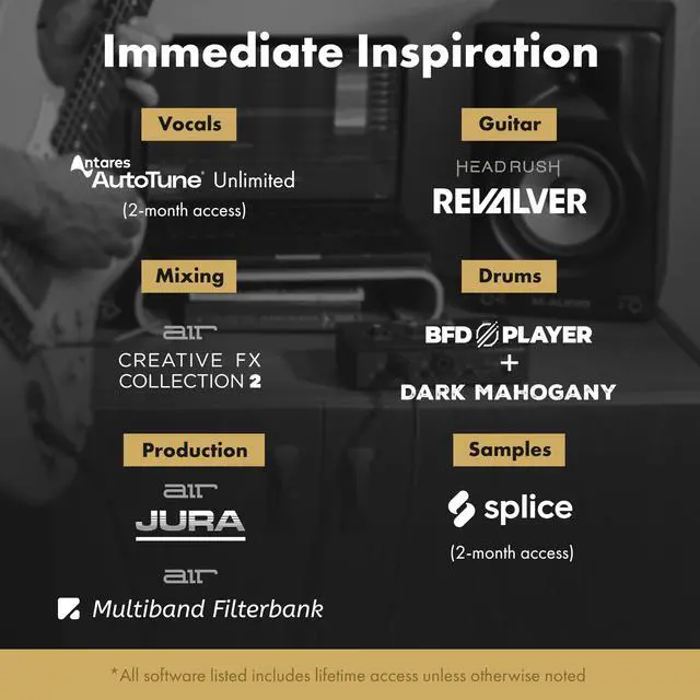 Alt view image 7 of 7 - M-Track Duo HD Audio Interface, M100 Condenser Microphone and HDH41 Studio Monitoring Headphones for Recording, Producers, Content Creators and Podcasters