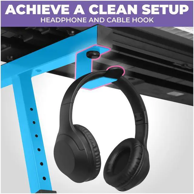 Alt view image 5 of 6 - Piano Keyboard Stand - Z Style Adjustable and Portable Heavy Duty Music Stand for Kids and Adults -Fits 54-88 Key Electric Pianos - Sturdy Musical Keyboard Stand (Light Blue)