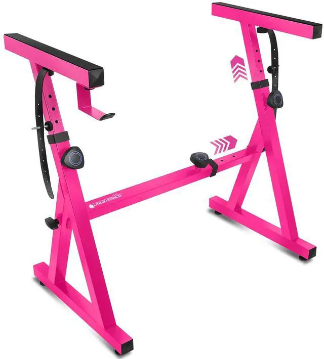 Main image of Piano Keyboard Stand - Z Style Adjustable and Portable Heavy Duty Music Stand for Kids and Adults -Fits 54-88 Key Electric Pianos - Sturdy Musical Keyboard Stand (Pink)
