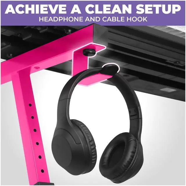 Alt view image 5 of 6 - Piano Keyboard Stand - Z Style Adjustable and Portable Heavy Duty Music Stand for Kids and Adults -Fits 54-88 Key Electric Pianos - Sturdy Musical Keyboard Stand (Pink)