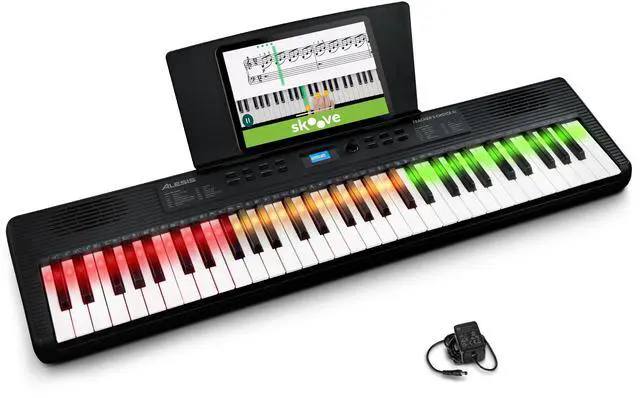 Main image of Teacher's Choice 61-Key Piano Keyboard with Light-up Keys | Smart LED Keys with Skoove App Integration, 300 Sounds, Split/Layer Modes, Includes Piano Lessons, for Beginners