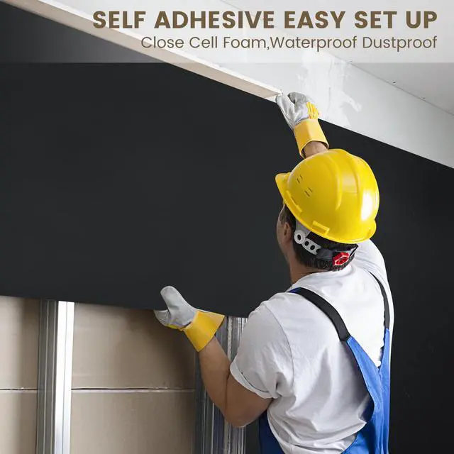Alt view image 5 of 6 - Self-Adhesive Sound Insulation Acoustic Foam, 107sqft x 0.2in Thick50+kg/m³Sound Proof Padding,Fire,Water Resistant,Thermal Insulation,Cold Proof Acoustic Treatment Foam