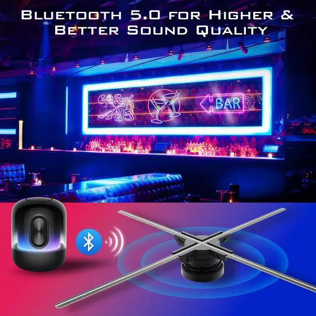 Alt view image 5 of 7 - Large 3D Hologram Fan 31.5 Inch,3D Holographic Fan with WiFi and Bluetooth,928 Highlight LEDs and 2500 cd/m² Brightness,1500 Free 3D Video,3D Holographic Projector for Store Display,Events,Exhibition