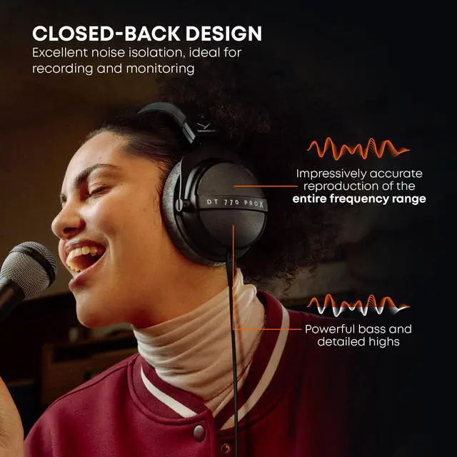Alt view image 4 of 7 - DT 770 Pro X Wired Over-Ear Headphones, 48 Ohm, Closed-Back Professional Recording Studio Monitor. Recording, Monitoring, Sound Isolation, Handmade in Germany. Black