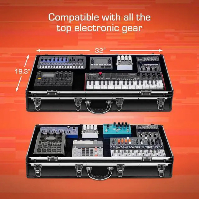 Alt view image 6 of 7 - UNISON Performance Case XL, 32" x 19" For Electronic Gear | Lightweight Case for Electronic Music Performers, Removable Lid, Fits Synth / Sampler / Mixer / FX Pedals, Easy To Setup