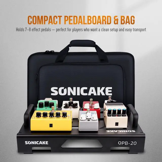 Alt view image 2 of 7 - 15" Guitar Pedal Board with Carry Bag, Light Aluminum Alloy Guitar Effects Pedalboard 15"x 11.2", Included Pedals Mountain Tape, Cable Tie & Screwdriver (M Pedal with Bag)