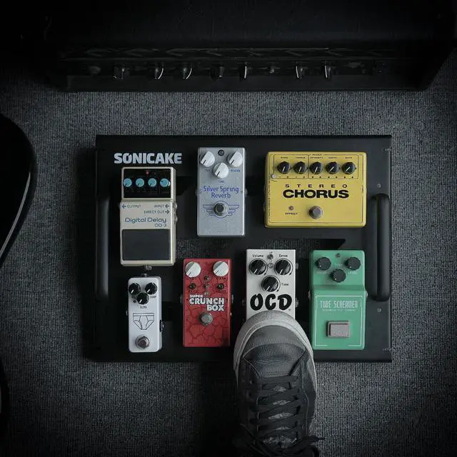 Alt view image 7 of 7 - 15" Guitar Pedal Board with Carry Bag, Light Aluminum Alloy Guitar Effects Pedalboard 15"x 11.2", Included Pedals Mountain Tape, Cable Tie & Screwdriver (M Pedal with Bag)