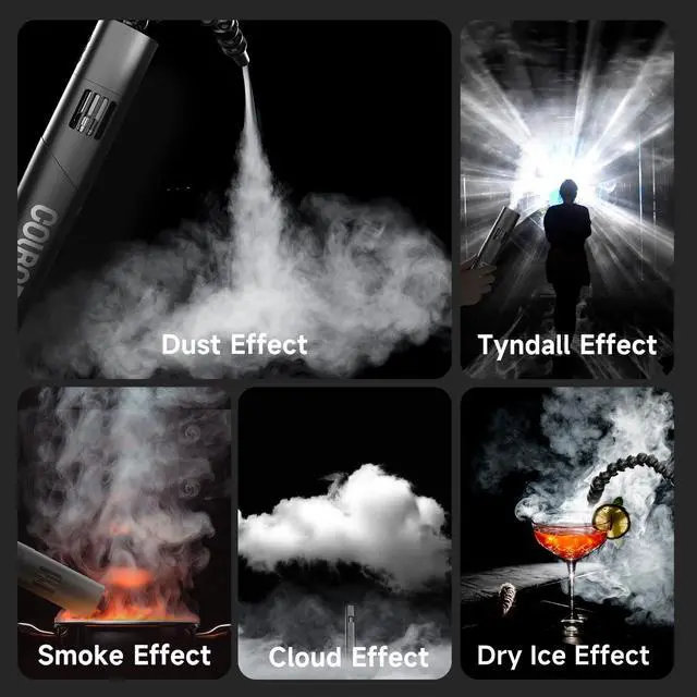 Alt view image 4 of 7 - CF5 40W Portable Fog Machine for Photography, RGB Light & Remote | Foldable Mini Handheld; 25 Fog Levels; 30min Runtime; Master Mode; Dry-Burn Protection; Magnetic Fan; Portraits & Cosplay