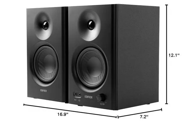 Alt view image 7 of 7 - MR4 Powered Studio Monitor Speakers, 4" Active Near-Field Reference Speaker - Black (Pair)