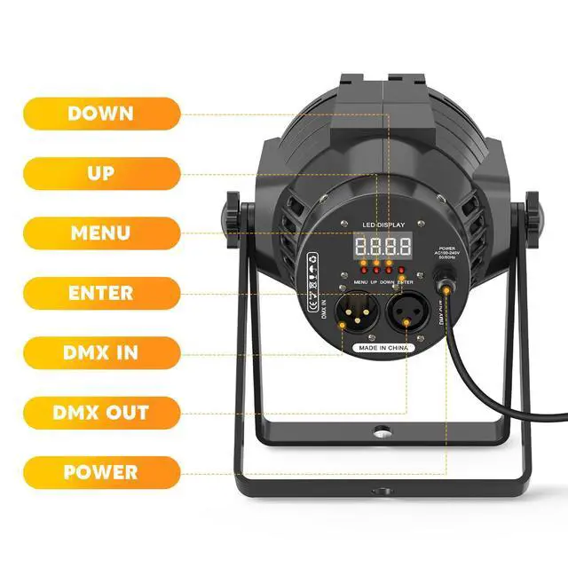 Alt view image 3 of 7 - 2Packs Spotlights COB 80W Stage Light Par Lights Party Warm&Cold White Professional DMX Spotlights Portable Metal Housing Strobe Light Bright for Church, Party, Concert, Theater, Gig Bar, Wedding