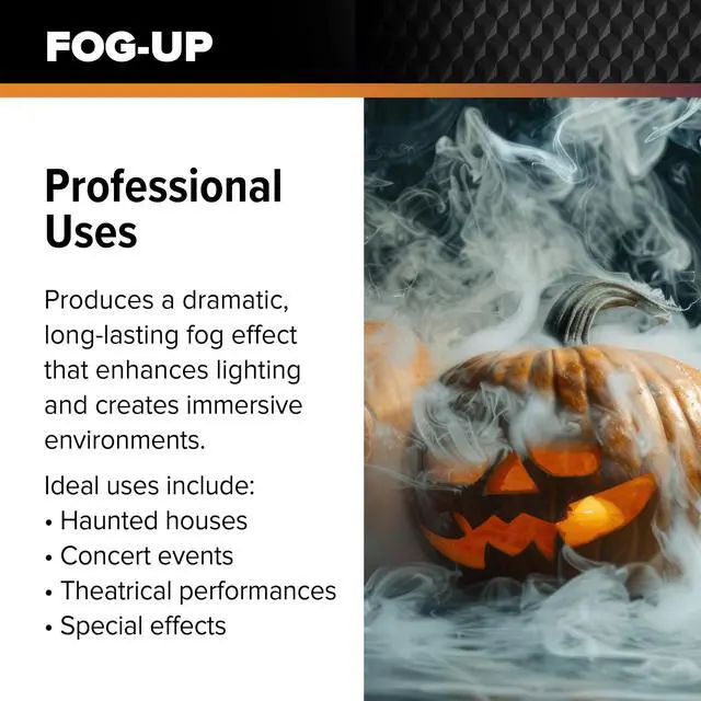 Alt view image 4 of 7 - FogUp Medium Density Fog Juice - Extremely Long Lasting, High Output Non-Irritating Indoor/Outdoor Odorless Water-Based Fog Machine Fluid - (4 Pack) 1 Gallon, 128 fl oz for All Standard Fog Machines