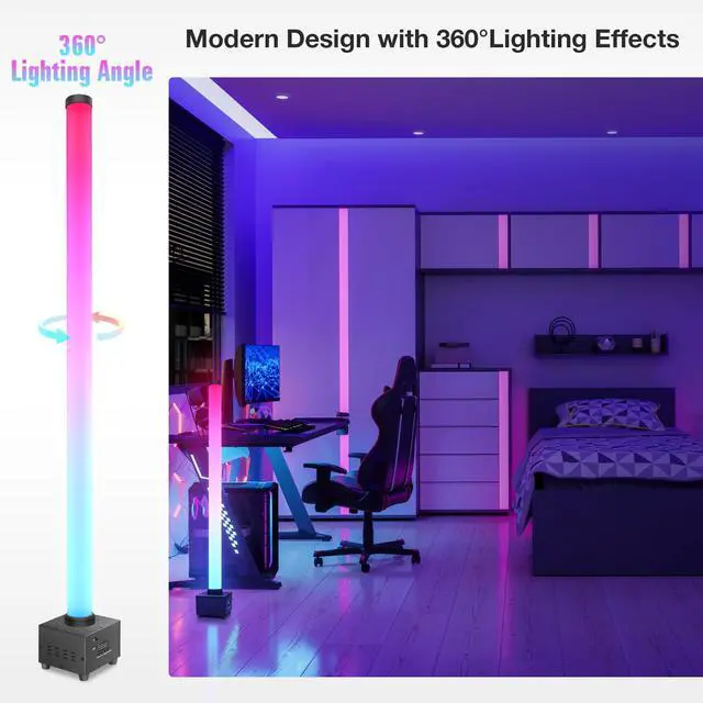 Alt view image 3 of 7 - LED Stage Light Bar: 360° Full Coverage Lighting - 60W 120LED RGB Pixel Tube - Remote DMX Control - Great for DJ Party Live Show Band Club Event