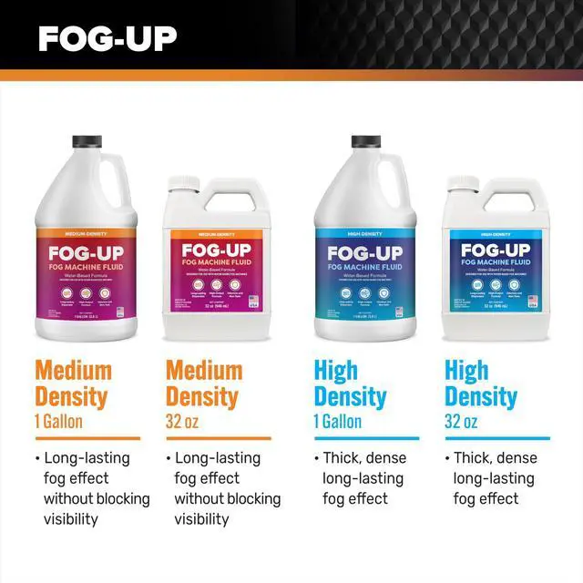 Alt view image 7 of 7 - FogUp Medium Density Fog Juice - Extremely Long Lasting, High Output Non-Irritating Indoor/Outdoor Odorless Water-Based Fog Machine Fluid - (4 Pack) 1 Gallon, 128 fl oz for All Standard Fog Machines