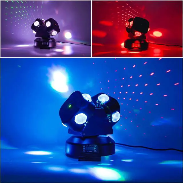 Main image of Moving Head DJ Light DMX Strobe Light with Sound Activated Party RGBW LED Beam Lights Lighting Equipment for Events DJ KTV Disco Wedding Concert (8LED DJ Light w/Special Light)