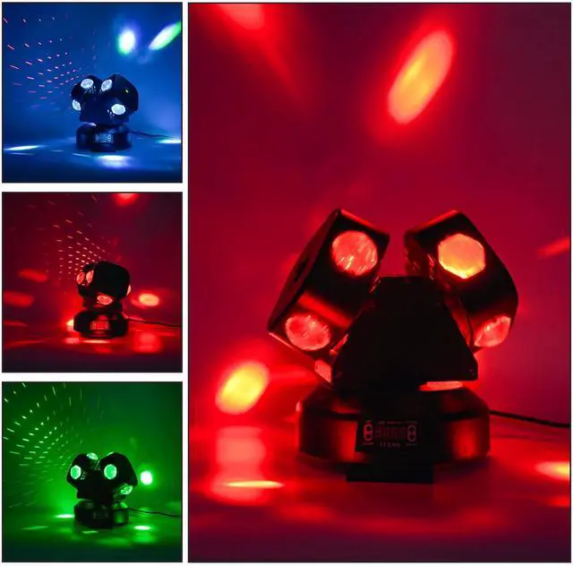 Alt view image 3 of 7 - Moving Head DJ Light DMX Strobe Light with Sound Activated Party RGBW LED Beam Lights Lighting Equipment for Events DJ KTV Disco Wedding Concert (8LED DJ Light w/Special Light)