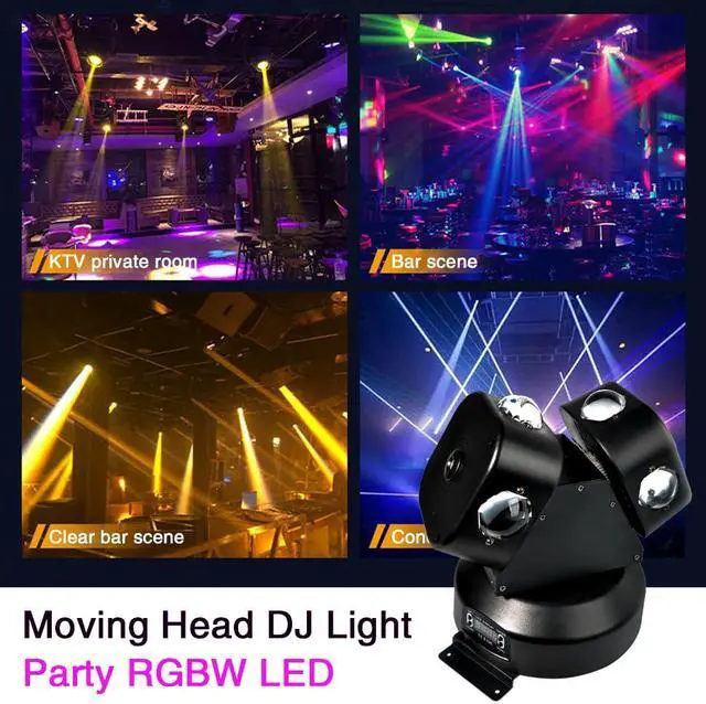 Alt view image 5 of 7 - Moving Head DJ Light DMX Strobe Light with Sound Activated Party RGBW LED Beam Lights Lighting Equipment for Events DJ KTV Disco Wedding Concert (8LED DJ Light w/Special Light)