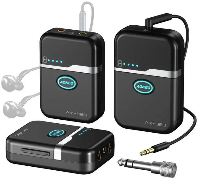 Main image of AK-680 Wireless In Ear Monitor System,5.8G Professional Stereo IEM Monitoring with Transmitter & Bodypack Receiver,Ultra Low Latency Auto Sync Pairing for Live Stage,Band,Singer,Studio Recording