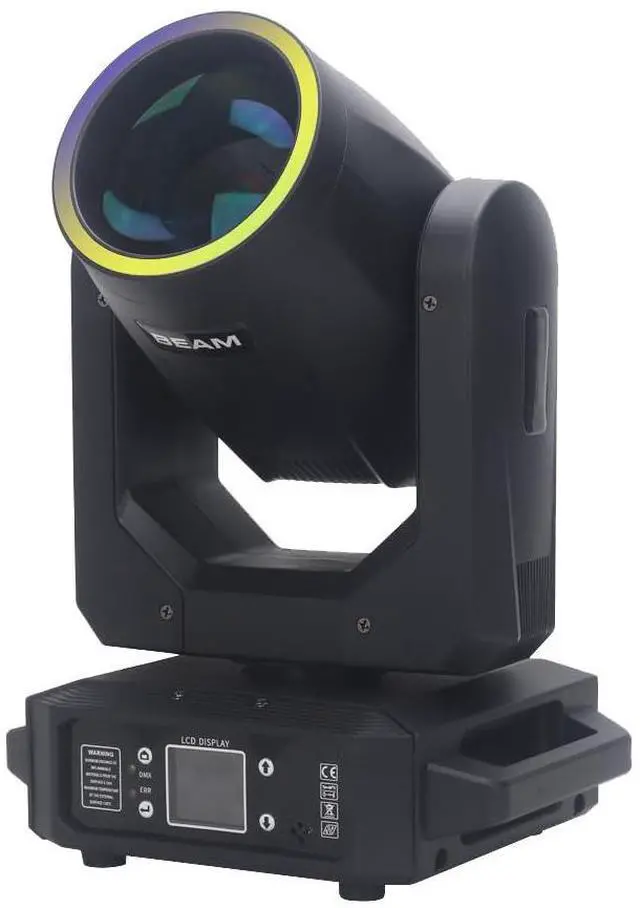 Main image of 200W LED Moving Head Light with DMX512 Control - Beam & Spot Dual Mode, 6-Color Rainbow, GOBO Effects for Stage Shows, Clubs, Bar Lighting