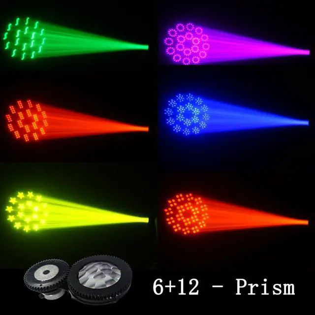 Alt view image 5 of 7 - DJ Light 200W LED Moving Head Light Beam GOBO with Ring 6+12 Prism Rainbow Effect DMX Control Disco Party Club Stage Lighting