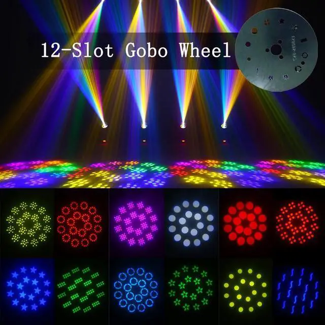 Alt view image 6 of 7 - DJ Light 200W LED Moving Head Light Beam GOBO with Ring 6+12 Prism Rainbow Effect DMX Control Disco Party Club Stage Lighting