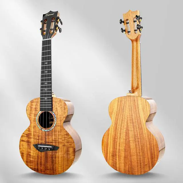 Alt view image 7 of 7 - CAG28 Glossy Curly Acacia 23" Concert Ukulele | Handmade Ukelele Starter Kit