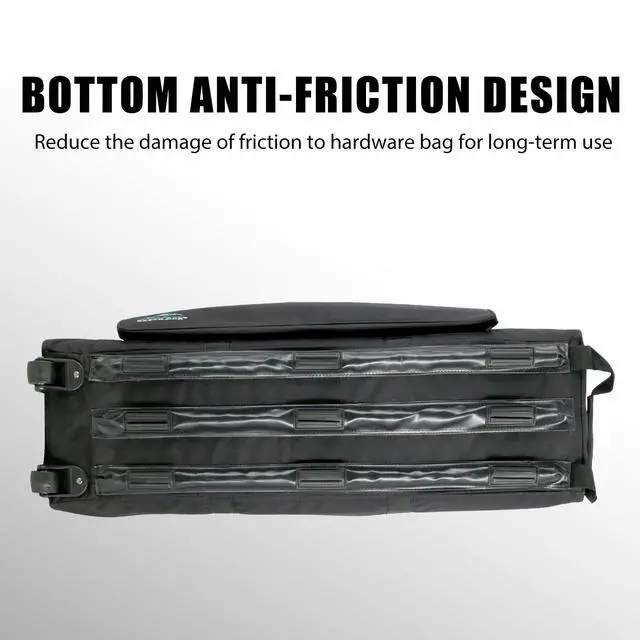 Alt view image 4 of 7 - Drum Hardware Bag with Wheels Drum Set Hardware Carry Bag Drum Stand Accessory Bag(Black)