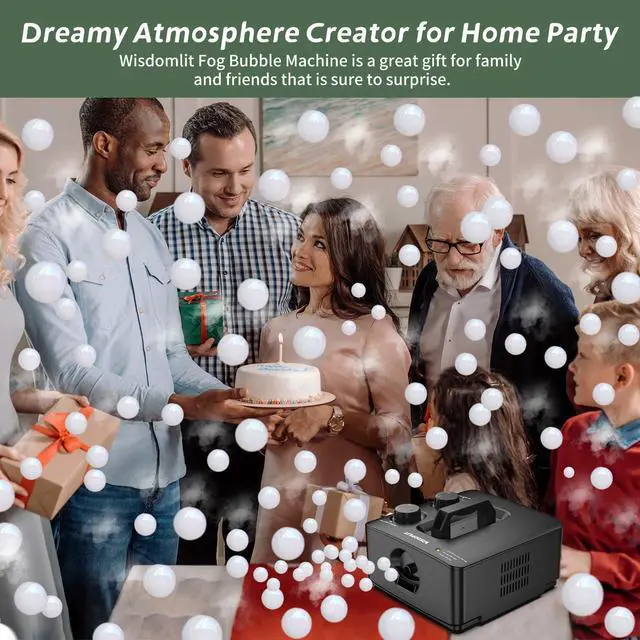 Alt view image 5 of 7 - Fog Bubble Machine, 2-in-1 No-Spill Smoke Bubble Machine (Black) | Leak-proof Tanks, 400W Power, 2 Bubble Modes, 8000+ Colorful or Fog-filled Bubbles for Indoor Outdoor Halloween Party