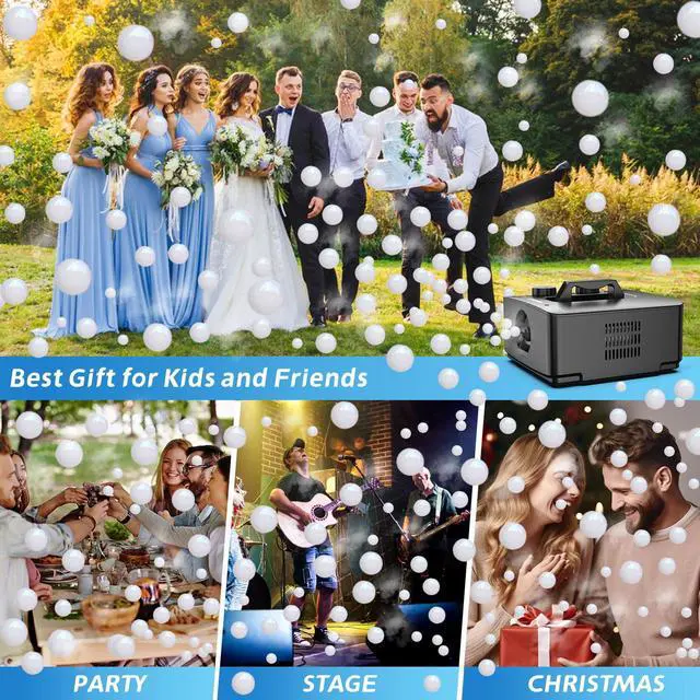 Alt view image 6 of 7 - Fog Bubble Machine, 2-in-1 No-Spill Smoke Bubble Machine (Black) | Leak-proof Tanks, 400W Power, 2 Bubble Modes, 8000+ Colorful or Fog-filled Bubbles for Indoor Outdoor Halloween Party