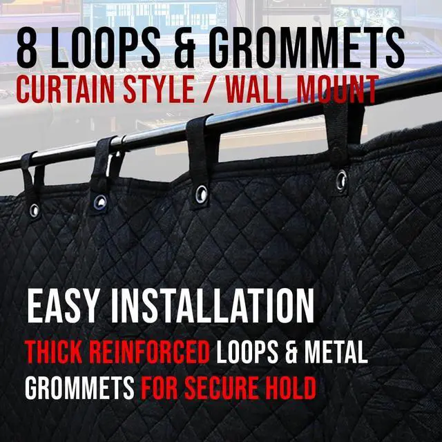 Alt view image 2 of 7 - Tool 48" x 78" Sound Dampening Thicker Blanket Pro Studio Series - Door & Window Cover - Loops & Grommets for Easy Installation - Diamond Pattern Insulated, Light Blocker, Sound Absorbing