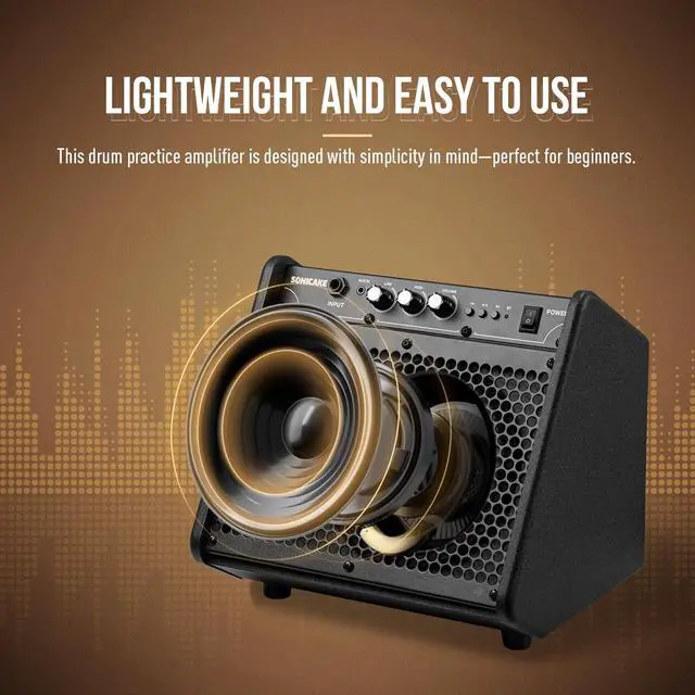 Alt view image 2 of 7 - 20W Electric Drum Amp, Portable BT Drum/Keyboard Amplifier Speaker System with Dual Drivers for Home Practice, QDM-20