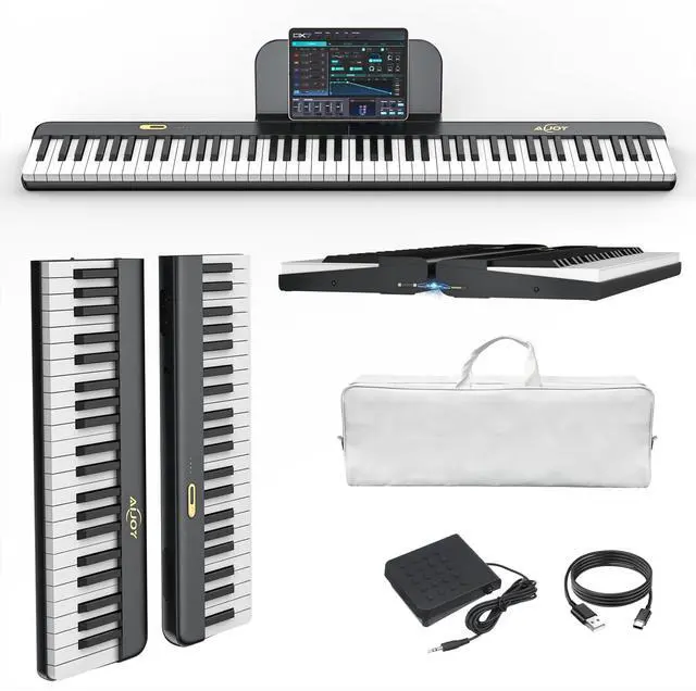 Main image of 88 Keys Piano Keyboard with Magnetic Connection, ASP-10M Detachable Electric Piano for Beginners, Portable Digital Piano for Travel with Sensitive Keys, MIDI Support, Carry Bag