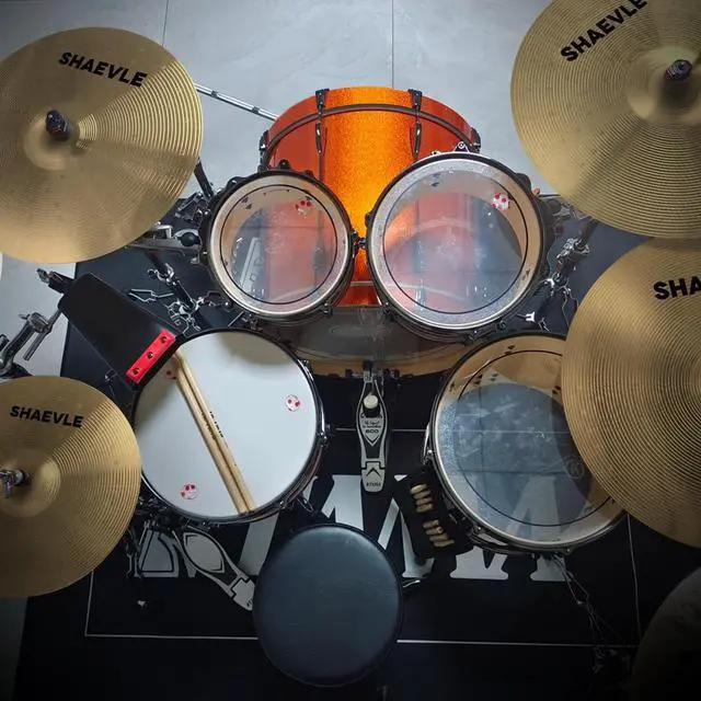 Alt view image 6 of 6 - Cymbal Pack, 5 Pieces Alloy Cymbals Drum Set, Cymbals for Drum Set Includes 14"/16"/18"/20" Cymbals, Golden