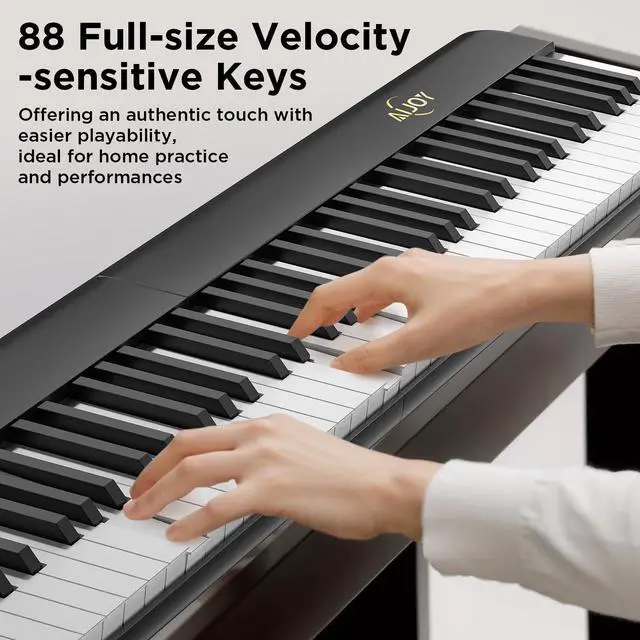 Alt view image 4 of 7 - 88 Keys Piano Keyboard with Magnetic Connection, ASP-10M Detachable Electric Piano for Beginners, Portable Digital Piano for Travel with Sensitive Keys, MIDI Support, Carry Bag
