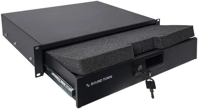 Main image of 19-inch 2U Locking Rack Drawer, with Protection Foam (STRD-2D)