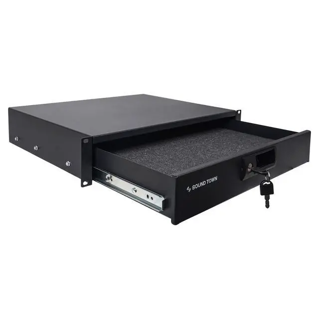 Alt view image 5 of 7 - 19-inch 2U Locking Rack Drawer, with Protection Foam (STRD-2D)