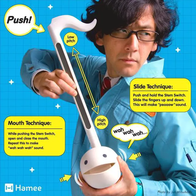 Alt view image 3 of 7 - Deluxe Japanese Electronic Synthesizer Musical Instrument - Blue | Portable Digital Synthesizer from Japan by Maywa Denki with 3.5mm Aux Jack & Strap, Unique Gift for Teens & Adults