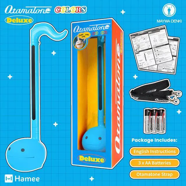 Alt view image 6 of 7 - Deluxe Japanese Electronic Synthesizer Musical Instrument - Blue | Portable Digital Synthesizer from Japan by Maywa Denki with 3.5mm Aux Jack & Strap, Unique Gift for Teens & Adults