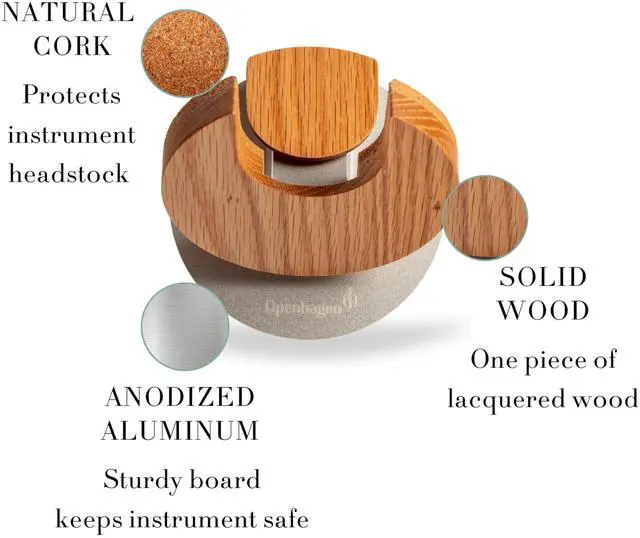 Alt view image 4 of 5 - Collapsible Guitar Hanger and Guitar Wall Mount Bracket Holder for Guitars and Basses - Patented - Danish Design - Space Saving - Wooden - Oak Color - Scratch Proof - Award Winning
