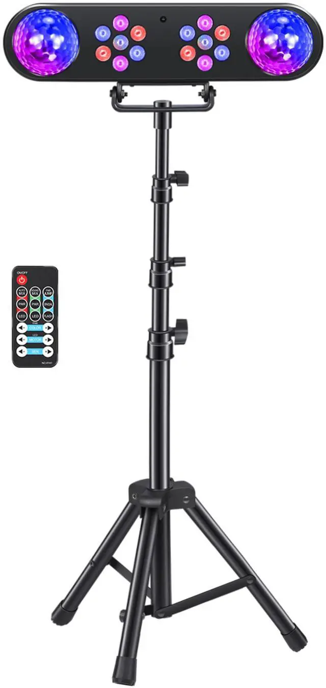 Main image of DJ Party Lights with Stand,Party Bar Light, Rotating Ball Disco Lights & Corlorful Par Light,Stage Lighting System Sound Activated for Bar Gig Move Band Dance Wedding Halloween Christmas