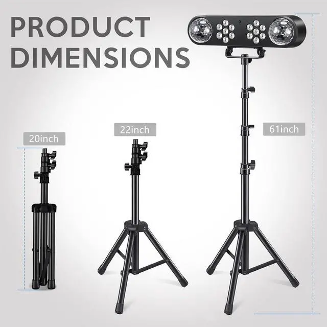Alt view image 4 of 7 - DJ Party Lights with Stand,Party Bar Light, Rotating Ball Disco Lights & Corlorful Par Light,Stage Lighting System Sound Activated for Bar Gig Move Band Dance Wedding Halloween Christmas