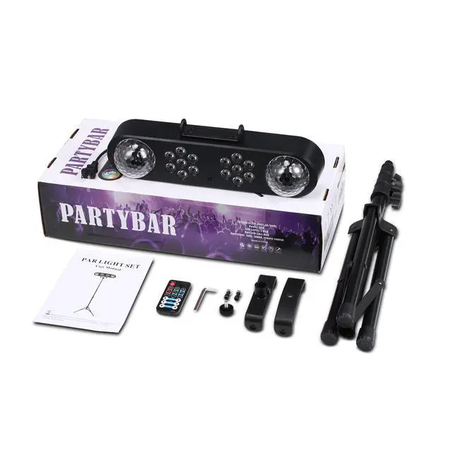 Alt view image 7 of 7 - DJ Party Lights with Stand,Party Bar Light, Rotating Ball Disco Lights & Corlorful Par Light,Stage Lighting System Sound Activated for Bar Gig Move Band Dance Wedding Halloween Christmas