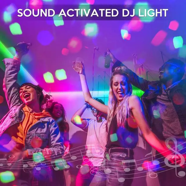Alt view image 6 of 7 - DJ Party Lights with Stand,Party Bar Light, Rotating Ball Disco Lights & Corlorful Par Light,Stage Lighting System Sound Activated for Bar Gig Move Band Dance Wedding Halloween Christmas