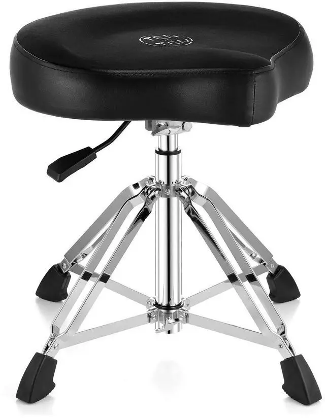 Main image of Drum Throne Hydraulic Drum Stool, Removable Ergonomic Drum Seat with Memory Foam Velvet Surface and Foldable Base, 19in-24in Height Drummer Stool for Adults & Kids, TOT 750