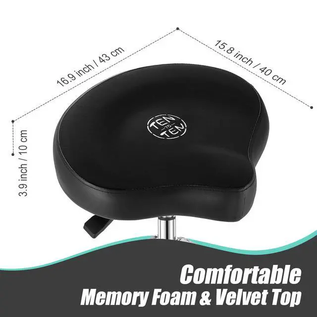 Alt view image 2 of 7 - Drum Throne Hydraulic Drum Stool, Removable Ergonomic Drum Seat with Memory Foam Velvet Surface and Foldable Base, 19in-24in Height Drummer Stool for Adults & Kids, TOT 750